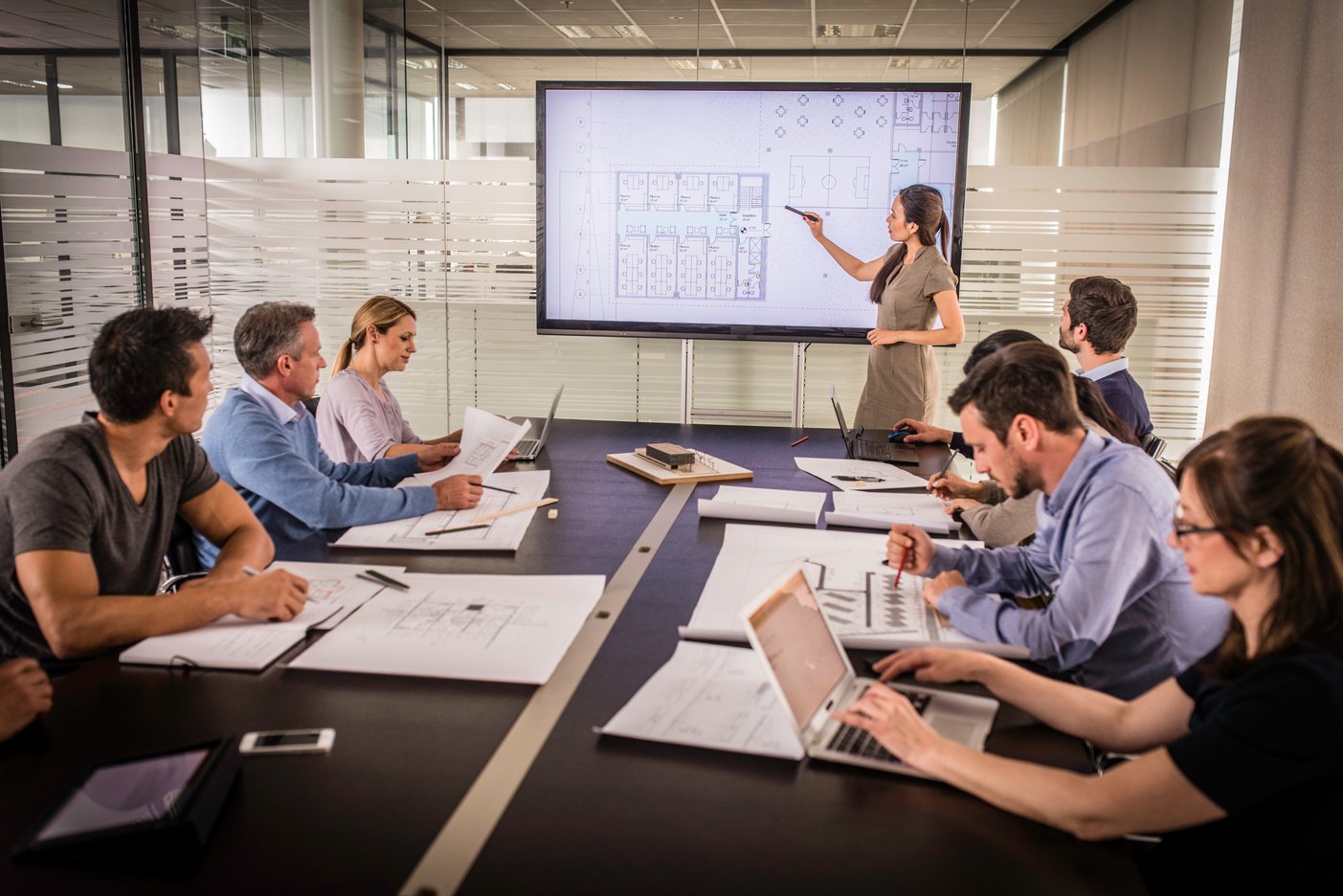 Architect presenting project plan